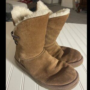 UGG Boots Constantine Womens 7 Chestnut Suede Leather Sheepskin Winter 1018629
